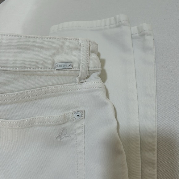 DL1961 WOMENS FLORENCE STRAIGHT ANKLE JEAN MID RISE WHITE Sz 30 - Picture 10 of 11